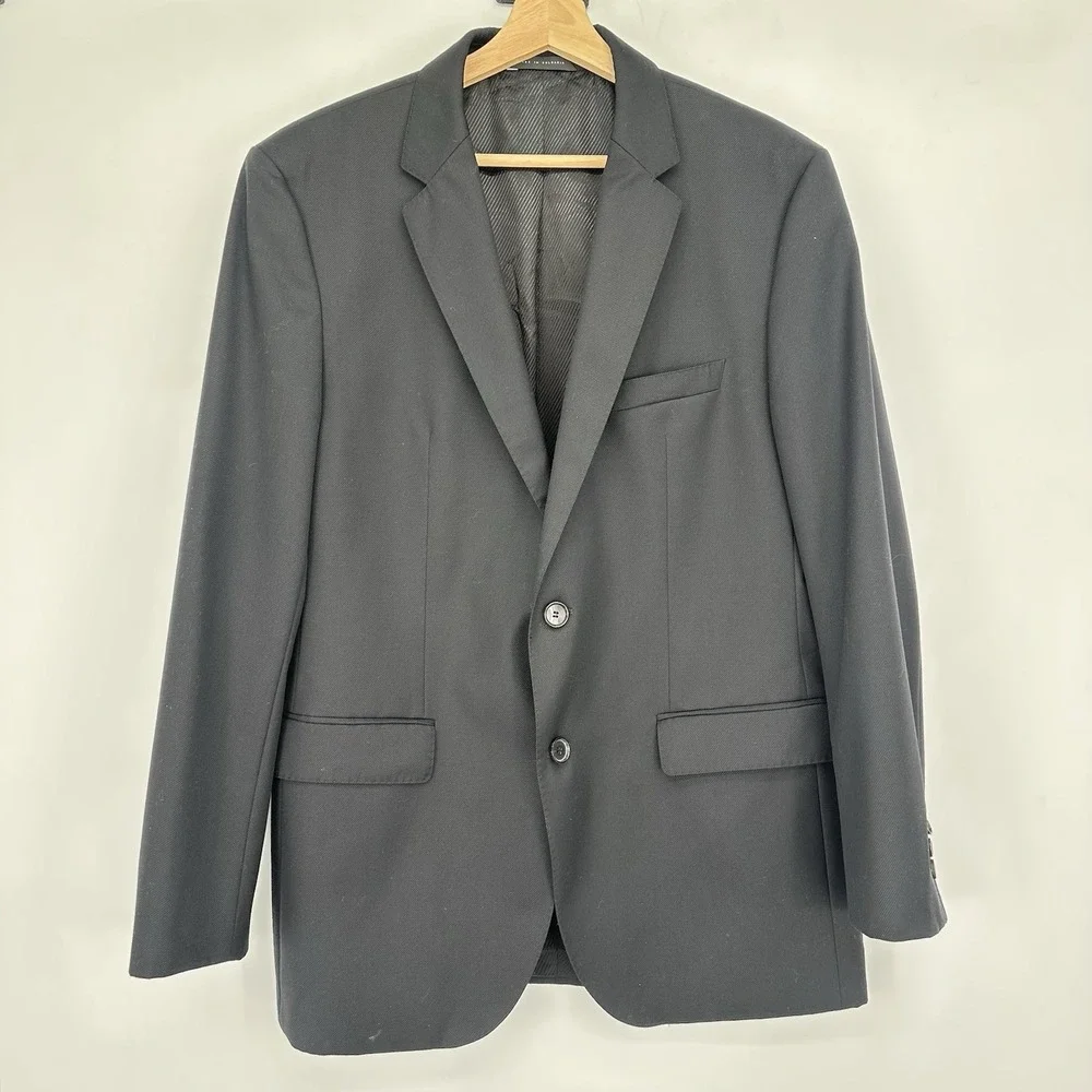 Hugo Boss James 3 Sport Coat Mens 42R Black 100% Virgin Wool Blazer Jacket